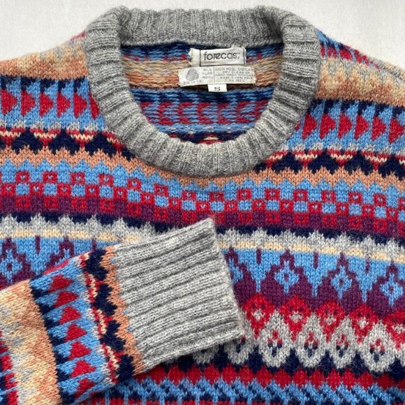 Vintage Fair Isle Shetland Wool Sweater Pattern Size S - Picture 1 of 9